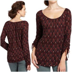Lucky Brand Boho Blouse Women's Wallpaper Arches Brianna Top‎ Scoop Neck M